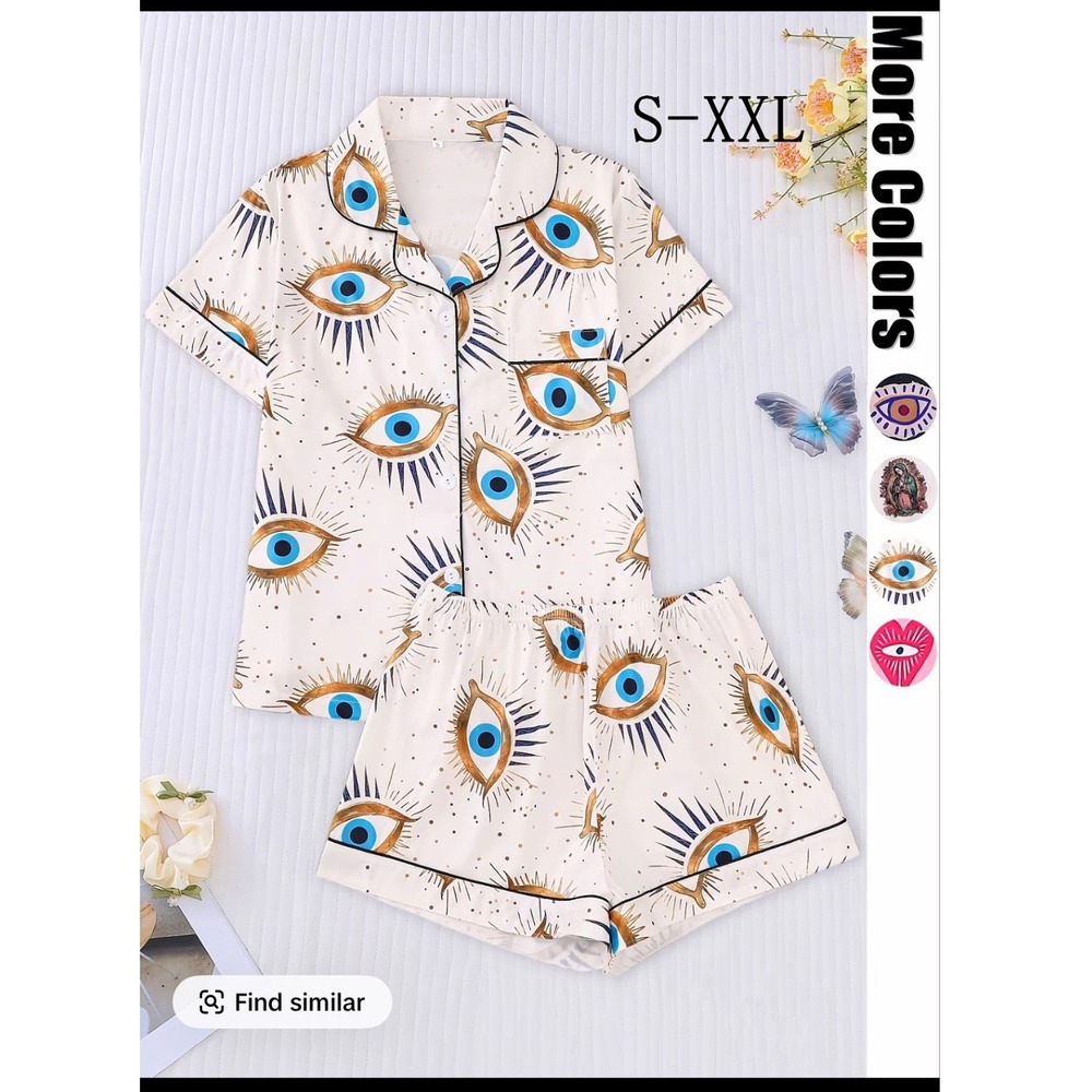 Women's Evil Eye Pajama Loungewear Set XXL